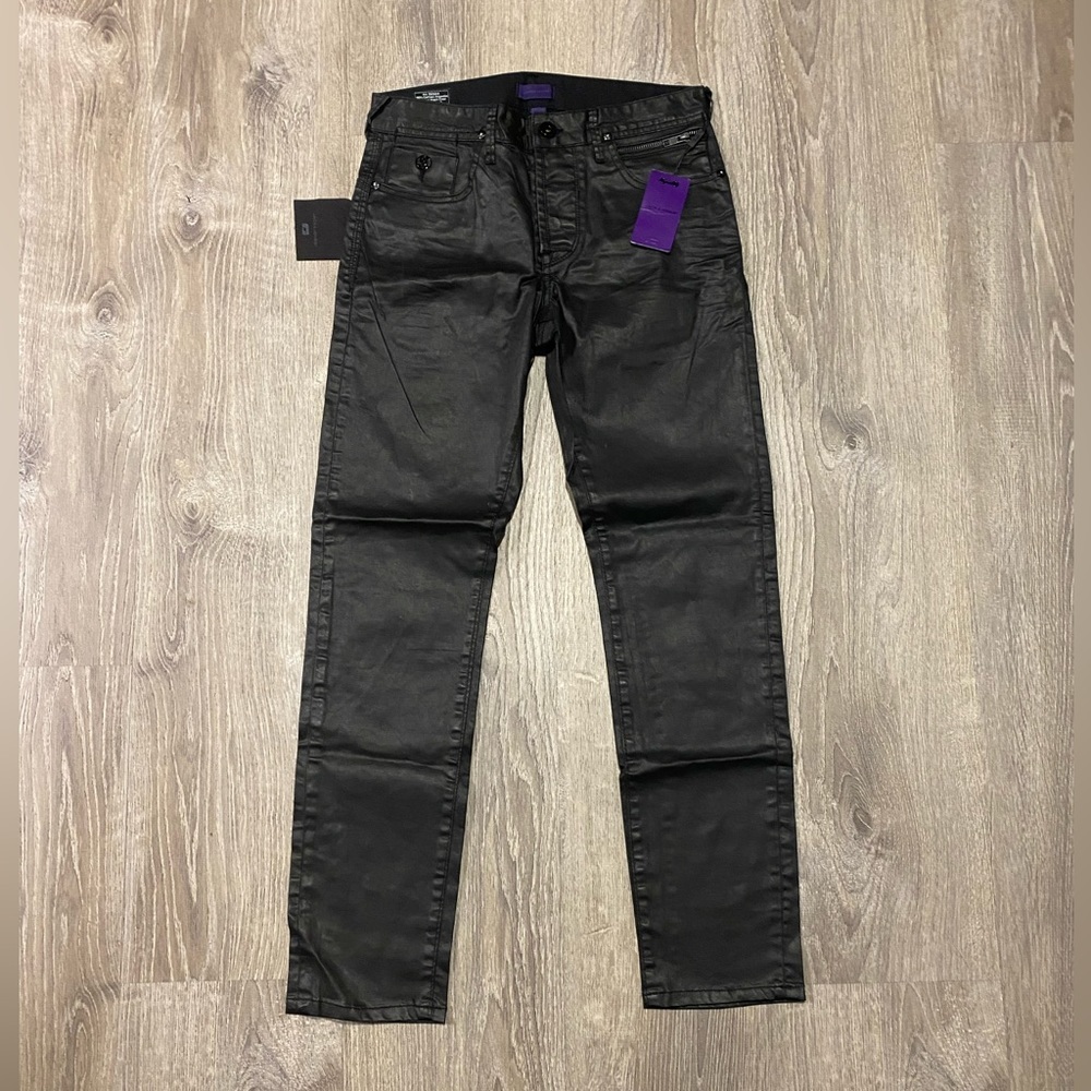 Jack & Jones Boys Black Skinny Jeans Purple Label Coated Cotton 28x29 - Picture 2 of 11